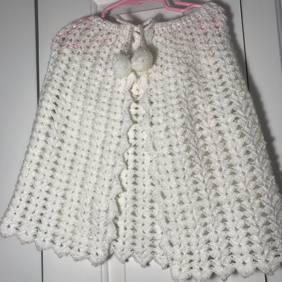 Other - Girl’s Handmade Crochet Shaw. Size Small, White